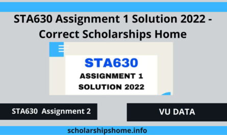 STA630 Assignment 1 Solution 2022 - Correct Scholarships Home