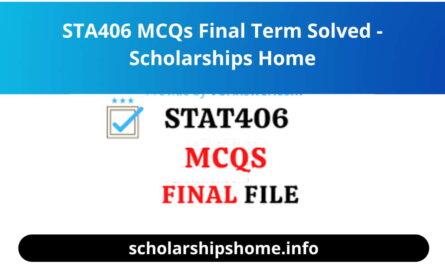 STA406 MCQs Final Term Solved - Scholarships Home